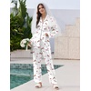 image:imageEkouaer Pajamas For Women Set Silk Pjs 2 Piece Satin Sleepwear Long Sleeve Button Down Lounge Sets With Pant1white Heart