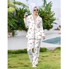 image:imageEkouaer Pajamas For Women Set Silk Pjs 2 Piece Satin Sleepwear Long Sleeve Button Down Lounge Sets With Pant1white Heart