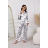 image:imageEkouaer Pajamas For Women Set Silk Pjs 2 Piece Satin Sleepwear Long Sleeve Button Down Lounge Sets With PantBlack Rabbit