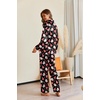 image:imageEkouaer Pajamas For Women Set Silk Pjs 2 Piece Satin Sleepwear Long Sleeve Button Down Lounge Sets With PantBlack With Santa Claus