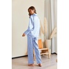 image:imageEkouaer Pajamas For Women Set Silk Pjs 2 Piece Satin Sleepwear Long Sleeve Button Down Lounge Sets With PantCurvy