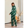 image:imageEkouaer Pajamas For Women Set Silk Pjs 2 Piece Satin Sleepwear Long Sleeve Button Down Lounge Sets With PantGreen With Tiger