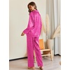 image:imageEkouaer Pajamas For Women Set Silk Pjs 2 Piece Satin Sleepwear Long Sleeve Button Down Lounge Sets With PantLeopard Hot Pink