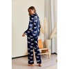 image:imageEkouaer Pajamas For Women Set Silk Pjs 2 Piece Satin Sleepwear Long Sleeve Button Down Lounge Sets With PantNavy With Zebra