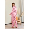 image:imageEkouaer Pajamas For Women Set Silk Pjs 2 Piece Satin Sleepwear Long Sleeve Button Down Lounge Sets With PantPink Bow