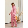 image:imageEkouaer Pajamas For Women Set Silk Pjs 2 Piece Satin Sleepwear Long Sleeve Button Down Lounge Sets With PantRed Zebra Print