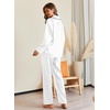 image:imageEkouaer Pajamas For Women Set Silk Pjs 2 Piece Satin Sleepwear Long Sleeve Button Down Lounge Sets With PantWhite