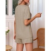image:imageEkouaer Pajamas Set Womens Short Sleeve 2 Piece PJ Sets V Neck Comfy Sleepwear Loungewear with Pockets SXXLLight Gray