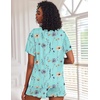 image:imageEkouaer Pajamas Set for Women Short Sleeve Lounge Set 2 Piece Loungewear PJs Soft Cute Lightweight SleepwearBlue Flower