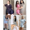 image:imageEkouaer Pajamas Set for Women Short Sleeve Lounge Set 2 Piece Loungewear PJs Soft Cute Lightweight SleepwearBrown Black Leopard