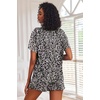image:imageEkouaer Pajamas Set for Women Short Sleeve Lounge Set 2 Piece Loungewear PJs Soft Cute Lightweight SleepwearGray Black Leopard