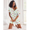 image:imageEkouaer Pajamas Set for Women Short Sleeve Lounge Set 2 Piece Loungewear PJs Soft Cute Lightweight SleepwearGreen Cocktail Glass