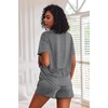 image:imageEkouaer Pajamas Set for Women Short Sleeve Lounge Set 2 Piece Loungewear PJs Soft Cute Lightweight SleepwearGrey