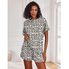 image:imageEkouaer Pajamas Set for Women Short Sleeve Lounge Set 2 Piece Loungewear PJs Soft Cute Lightweight SleepwearKhaki Leopard
