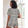 image:imageEkouaer Pajamas Set for Women Short Sleeve Lounge Set 2 Piece Loungewear PJs Soft Cute Lightweight SleepwearKhaki Leopard
