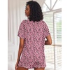 image:imageEkouaer Pajamas Set for Women Short Sleeve Lounge Set 2 Piece Loungewear PJs Soft Cute Lightweight SleepwearPink White Leopard