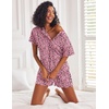 image:imageEkouaer Pajamas Set for Women Short Sleeve Lounge Set 2 Piece Loungewear PJs Soft Cute Lightweight SleepwearPink White Leopard