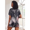 image:imageEkouaer Pajamas Set for Women Short Sleeve Lounge Set 2 Piece Loungewear PJs Soft Cute Lightweight SleepwearTie Dye Black Pink