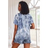 image:imageEkouaer Pajamas Set for Women Short Sleeve Lounge Set 2 Piece Loungewear PJs Soft Cute Lightweight SleepwearTie Dye Grey Blue