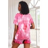 image:imageEkouaer Pajamas Set for Women Short Sleeve Lounge Set 2 Piece Loungewear PJs Soft Cute Lightweight SleepwearTie Dye Rose Pink