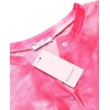 image:imageEkouaer Pajamas Set for Women Short Sleeve Lounge Set 2 Piece Loungewear PJs Soft Cute Lightweight SleepwearTie Dye Rose Pink