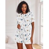 image:imageEkouaer Pajamas Set for Women Short Sleeve Lounge Set 2 Piece Loungewear PJs Soft Cute Lightweight SleepwearWhite Flower