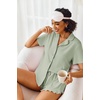 image:imageEkouaer Pajamas Set for Women Short Sleeve Sleepwear Button Down Pjs Lounge Sets Soft NightwearAqua Green