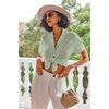 image:imageEkouaer Pajamas Set for Women Short Sleeve Sleepwear Button Down Pjs Lounge Sets Soft NightwearAqua Green