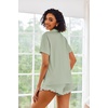image:imageEkouaer Pajamas Set for Women Short Sleeve Sleepwear Button Down Pjs Lounge Sets Soft NightwearAqua Green