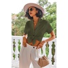 image:imageEkouaer Pajamas Set for Women Short Sleeve Sleepwear Button Down Pjs Lounge Sets Soft NightwearArmy Green