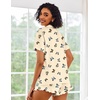 image:imageEkouaer Pajamas Set for Women Short Sleeve Sleepwear Button Down Pjs Lounge Sets Soft NightwearBeige Butterfly