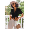 image:imageEkouaer Pajamas Set for Women Short Sleeve Sleepwear Button Down Pjs Lounge Sets Soft NightwearBlack