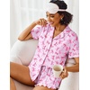 image:imageEkouaer Pajamas Set for Women Short Sleeve Sleepwear Button Down Pjs Lounge Sets Soft NightwearBow