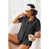 image:imageEkouaer Pajamas Set for Women Short Sleeve Sleepwear Button Down Pjs Lounge Sets Soft NightwearGray