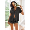 image:imageEkouaer Pajamas Set for Women Short Sleeve Sleepwear Button Down Pjs Lounge Sets Soft NightwearGray
