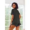 image:imageEkouaer Pajamas Set for Women Short Sleeve Sleepwear Button Down Pjs Lounge Sets Soft NightwearGray