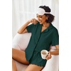 image:imageEkouaer Pajamas Set for Women Short Sleeve Sleepwear Button Down Pjs Lounge Sets Soft NightwearGreen