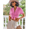 image:imageEkouaer Pajamas Set for Women Short Sleeve Sleepwear Button Down Pjs Lounge Sets Soft NightwearHot Pink Leopard