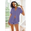 image:imageEkouaer Pajamas Set for Women Short Sleeve Sleepwear Button Down Pjs Lounge Sets Soft NightwearLavender