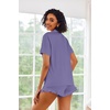 image:imageEkouaer Pajamas Set for Women Short Sleeve Sleepwear Button Down Pjs Lounge Sets Soft NightwearLavender