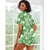 image:imageEkouaer Pajamas Set for Women Short Sleeve Sleepwear Button Down Pjs Lounge Sets Soft NightwearLeaves