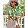 image:imageEkouaer Pajamas Set for Women Short Sleeve Sleepwear Button Down Pjs Lounge Sets Soft NightwearLeaves