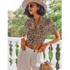 image:imageEkouaer Pajamas Set for Women Short Sleeve Sleepwear Button Down Pjs Lounge Sets Soft NightwearLeopard