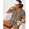 image:imageEkouaer Pajamas Set for Women Short Sleeve Sleepwear Button Down Pjs Lounge Sets Soft NightwearLeopard