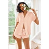 image:imageEkouaer Pajamas Set for Women Short Sleeve Sleepwear Button Down Pjs Lounge Sets Soft NightwearLight Pink