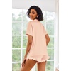 image:imageEkouaer Pajamas Set for Women Short Sleeve Sleepwear Button Down Pjs Lounge Sets Soft NightwearLight Pink