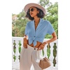 image:imageEkouaer Pajamas Set for Women Short Sleeve Sleepwear Button Down Pjs Lounge Sets Soft NightwearLight Sky Blue