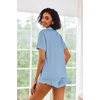 image:imageEkouaer Pajamas Set for Women Short Sleeve Sleepwear Button Down Pjs Lounge Sets Soft NightwearLight Sky Blue