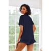 image:imageEkouaer Pajamas Set for Women Short Sleeve Sleepwear Button Down Pjs Lounge Sets Soft NightwearNavy Blue