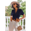 image:imageEkouaer Pajamas Set for Women Short Sleeve Sleepwear Button Down Pjs Lounge Sets Soft NightwearNavy Blue